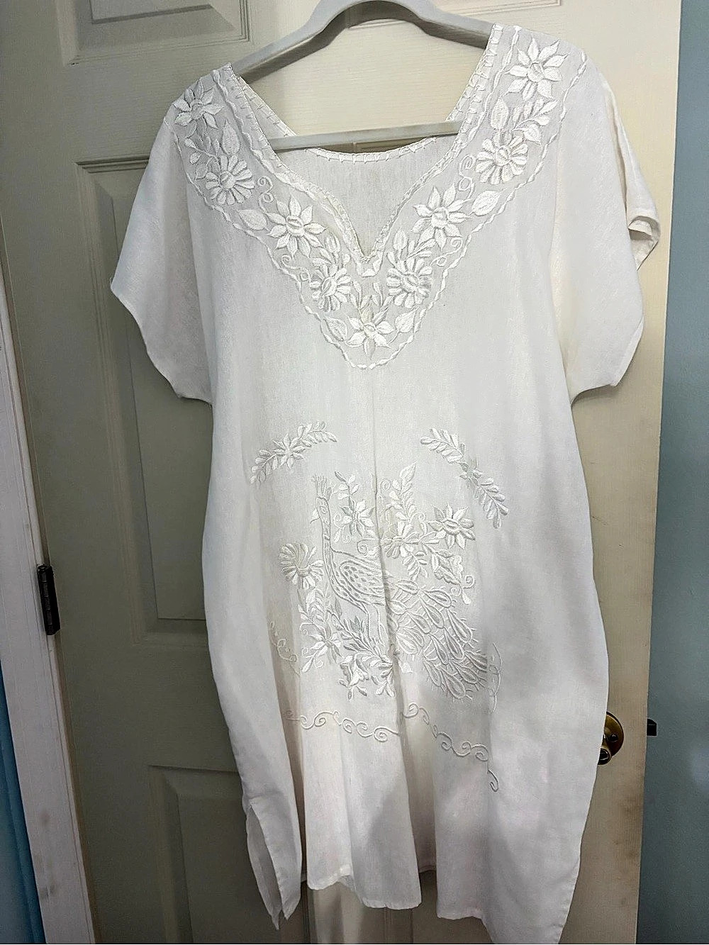 White Embroidered Mini Dress